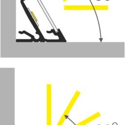 Apertura luce profilo angolare alluminio per strisce led