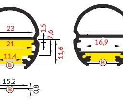 dimensioni profilo led oval