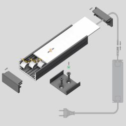 Profilo led sottopensile montaggio