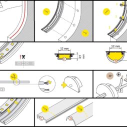 Montaggio profilo led flessibile arc12