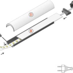 montaggio profilo led alluminio 45