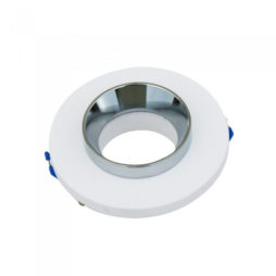 VT-862-CRD faretto led rotondo in gesso bianco e anello cromato